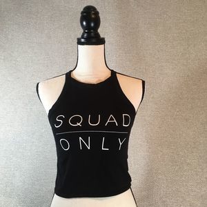 Black H&M Squad Only Crop Top